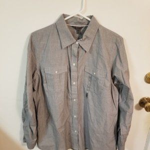 NWT GRAY BUTTON DOWN SHIRT XL BY BITTEN SARA JESSICA PARKER